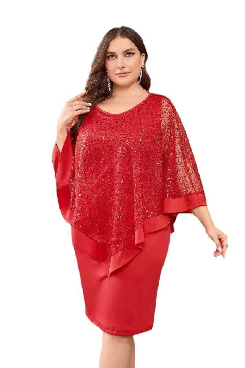 Sheath-Column Knee Length Sequined dress 829130385892 - COCOMELODY